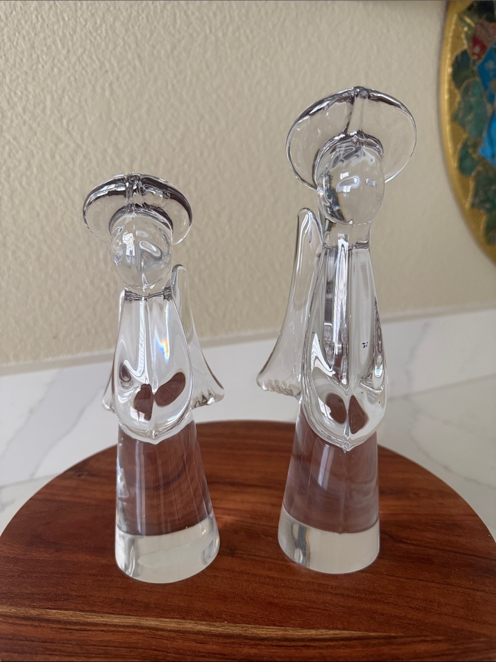 Vintage Lead Crystal Angels Made in Japan Set of 2